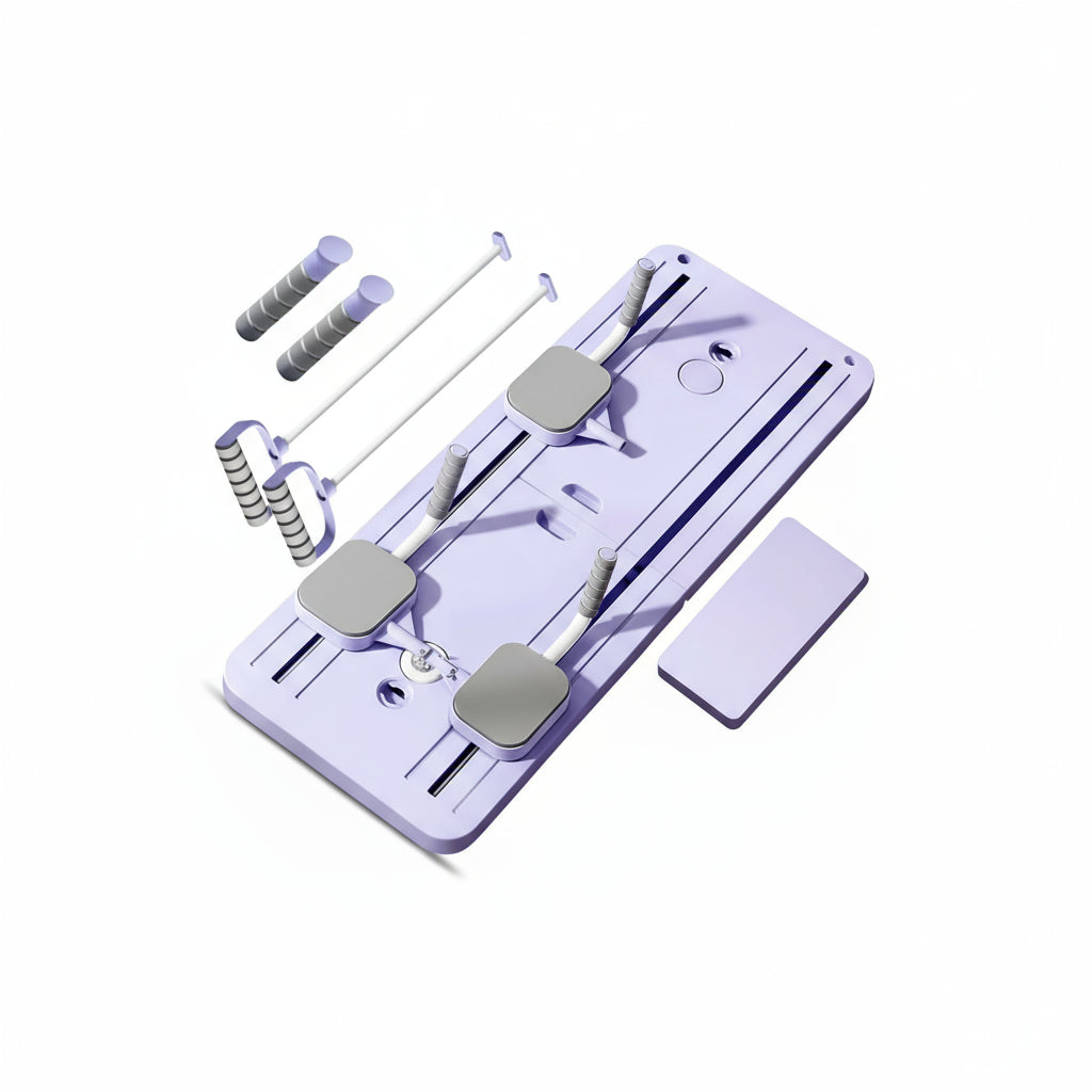 Pilates Board - Pilates Reformer Set, Multi-Purpose Foldable Pilates , 5 in 1 Pilates Sliding Board (Black)