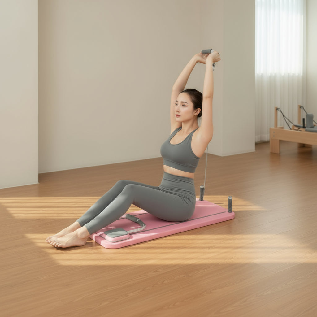 Pilates Board - Pilates Reformer Set, Multi-Purpose Foldable Pilates , 5 in 1 Pilates Sliding Board (Black)